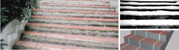 戶外臺階發(fā)熱電纜融雪化冰電地暖安裝圖